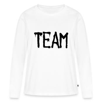 équipe - T-shirt manches longues Premium bio Femme - blanc - Devant - Julia (174cm)