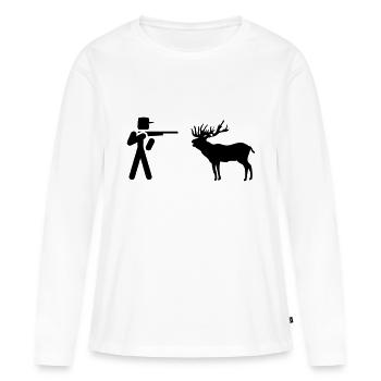 Chasseur sauvage - T-shirt manches longues Premium bio Femme - blanc - Devant - Julia (174cm)