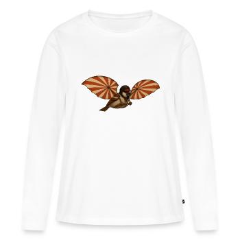 Moineau d’Ulm en tant que tailleur d’Ulm - T-shirt manches longues Premium bio Femme - blanc - Devant - Julia (174cm)