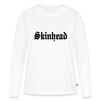 Working Class Skinhead Oi! Antiracist Bootboys My - T-shirt manches longues Premium bio Femme - blanc - Devant - Julia (174cm)