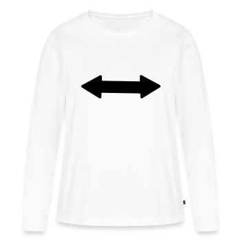 Flèche (droite / gauche) - T-shirt manches longues Premium bio Femme - blanc - Devant - Julia (174cm)