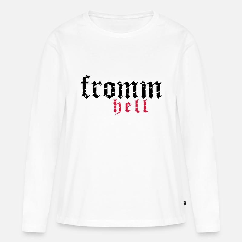 fromm hell_vec_2 de - Frauen Premium Bio Langarmshirt - Weiß