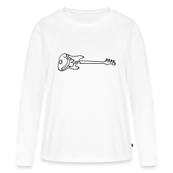 E-Bass - Frauen Premium Bio Langarmshirt - Weiß - Vorne - Julia (174cm)