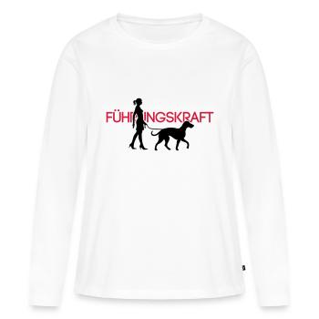 Führungskraft XL Dog 2C - Frauen Premium Bio Langarmshirt - Weiß - Vorne - Julia (174cm)