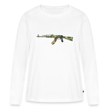 AK47 Camouflage - Women's Premium Organic Long Sleeve Shirt - white - Front - Julia (174cm)