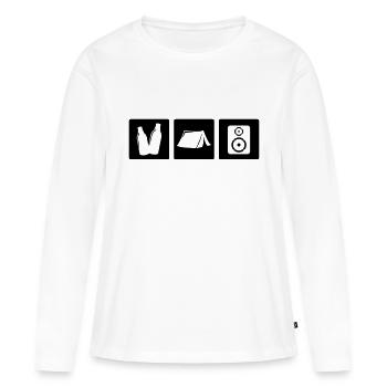 Festival - Frauen Premium Bio Langarmshirt - Weiß - Vorne - Julia (174cm)