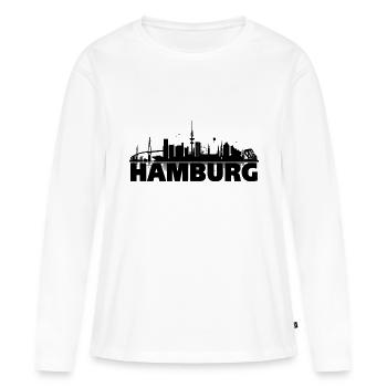 Hambourg 04 - T-shirt manches longues Premium bio Femme - blanc - Devant - Julia (174cm)