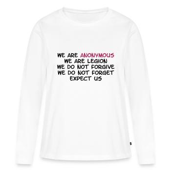 Anonymous - Frauen Premium Bio Langarmshirt - Weiß - Vorne - Julia (174cm)