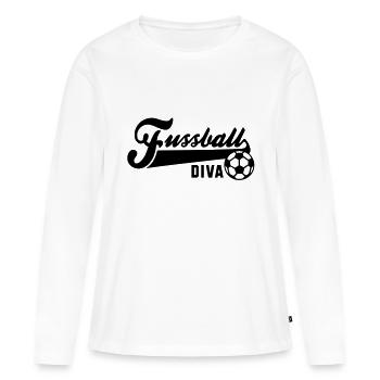 Fussball DIVA - Frauen Premium Bio Langarmshirt - Weiß - Vorne - Julia (174cm)