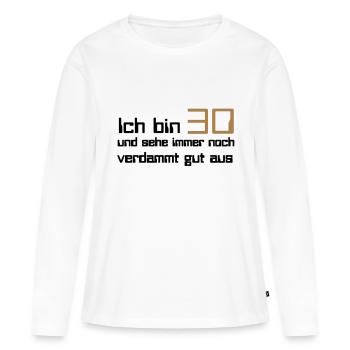 30 - Women's Premium Organic Long Sleeve Shirt - white - Front - Julia (174cm)
