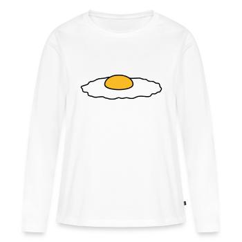 spiegelei essen lecker hunger kochen braten chef k - Frauen Premium Bio Langarmshirt - Weiß - Vorne - Julia (174cm)