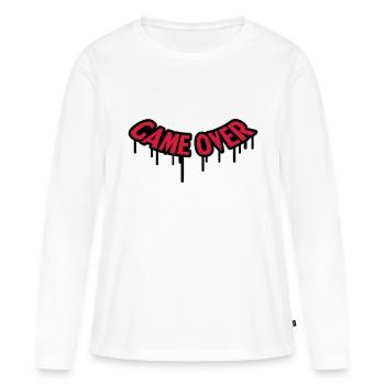 Game Over Graffiti - T-shirt manches longues Premium bio Femme - blanc - Devant - Julia (174cm)