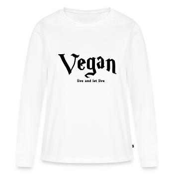 vegan live - Women's Premium Organic Long Sleeve Shirt - white - Front - Julia (174cm)