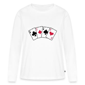 Poker Cards - Poker Cards - Women's Premium Organic Long Sleeve Shirt - white - Front - Julia (174cm)
