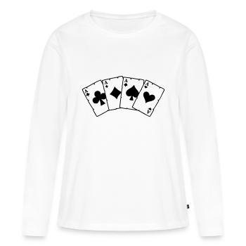 Poker Cards - Poker Cards - Women's Premium Organic Long Sleeve Shirt - white - Front - Julia (174cm)