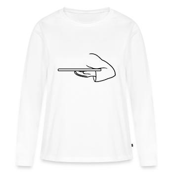 brett ober tablett tragen hand arm kellner halten - Frauen Premium Bio Langarmshirt - Weiß - Vorne - Julia (174cm)