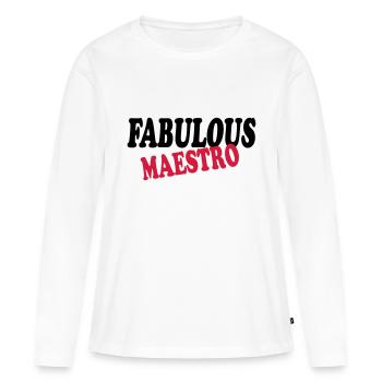 Fabulous maestro 111 - T-shirt manches longues Premium bio Femme - blanc - Devant - Julia (174cm)