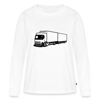 Truck LKW anhänger - Frauen Premium Bio Langarmshirt - Weiß - Vorne - Julia (174cm)