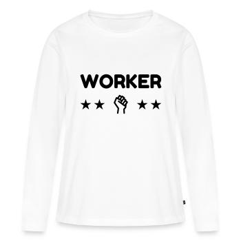 Arbeiter / Fabrik / Arbeit / Job - Frauen Premium Bio Langarmshirt - Weiß - Vorne - Julia (174cm)
