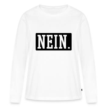 Nein - Frauen Premium Bio Langarmshirt - Weiß - Vorne - Julia (174cm)