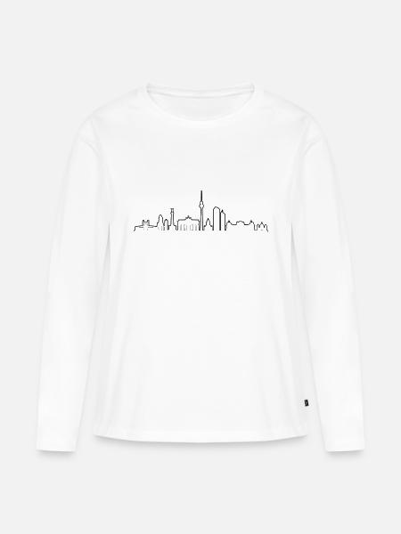 Skyline - Berlin - Frauen Premium Bio Langarmshirt - Weiß