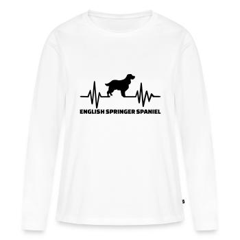 English Springer Spaniel - T-shirt manches longues Premium bio Femme - blanc - Devant - Julia (174cm)