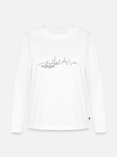 Dresden - Frauen Premium Bio Langarmshirt - Weiß