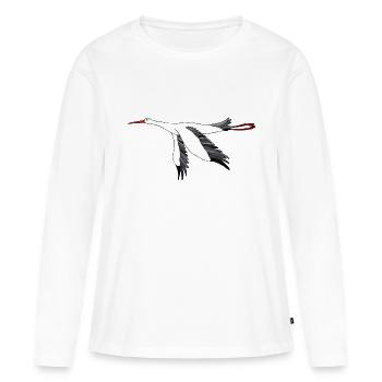 Stork - Women's Premium Organic Long Sleeve Shirt - white - Front - Julia (174cm)