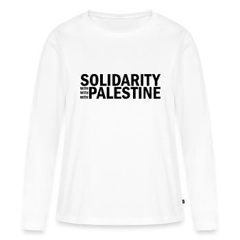 la Palestine libre - T-shirt manches longues Premium bio Femme - blanc - Devant - Julia (174cm)