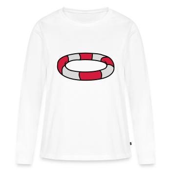 Conception du logo Lifebuoy - T-shirt manches longues Premium bio Femme - blanc - Devant - Julia (174cm)