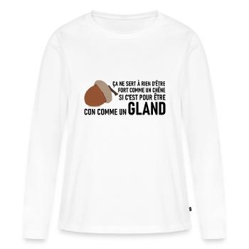 GLAND - T-shirt manches longues Premium bio Femme - blanc - Devant - Julia (174cm)