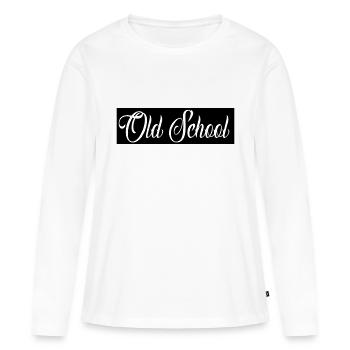 Old School - Frauen Premium Bio Langarmshirt - Weiß - Vorne - Julia (174cm)