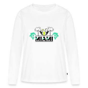 Miami - T-shirt manches longues Premium bio Femme - blanc - Devant - Julia (174cm)