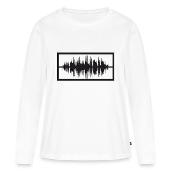 Fréquence - T-shirt manches longues Premium bio Femme - blanc - Devant - Julia (174cm)