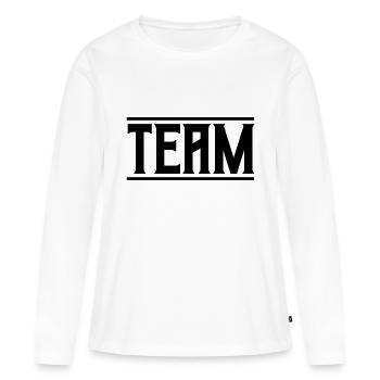 équipe - T-shirt manches longues Premium bio Femme - blanc - Devant - Julia (174cm)