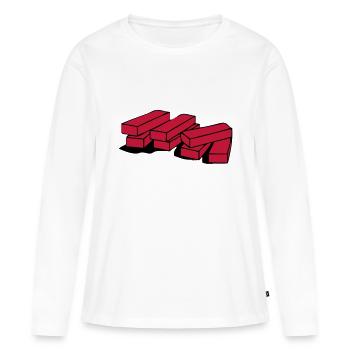 brick, brick, building, house, wall, stone, bricks - Women's Premium Organic Long Sleeve Shirt - white - Front - Julia (174cm)