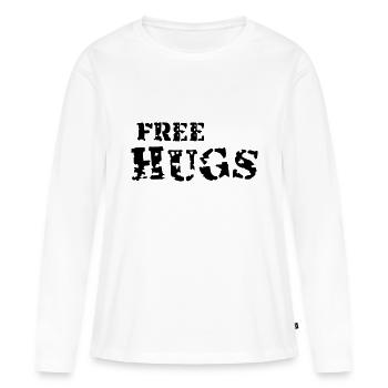 free hugs - Frauen Premium Bio Langarmshirt - Weiß - Vorne - Julia (174cm)