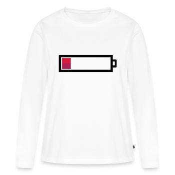Batterie Vide - T-shirt manches longues Premium bio Femme - blanc - Devant - Julia (174cm)