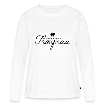 Troupeau - T-shirt manches longues Premium bio Femme - blanc - Devant - Julia (174cm)