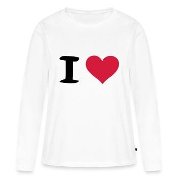 i heart - Frauen Premium Bio Langarmshirt - Weiß - Vorne - Julia (174cm)