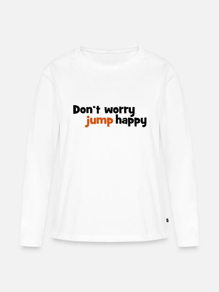 springen - Frauen Premium Bio Langarmshirt - Weiß