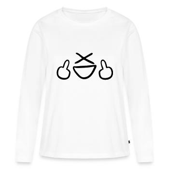 smiley fick dich - Frauen Premium Bio Langarmshirt - Weiß - Vorne - Julia (174cm)