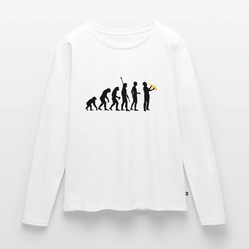 evolution_saxophon_a_2 T-shirt manches longues Premium bio Femme