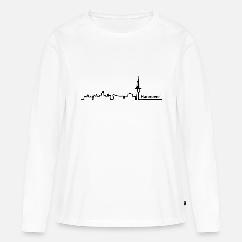 Hannover skyline - Frauen Premium Bio Langarmshirt - Weiß