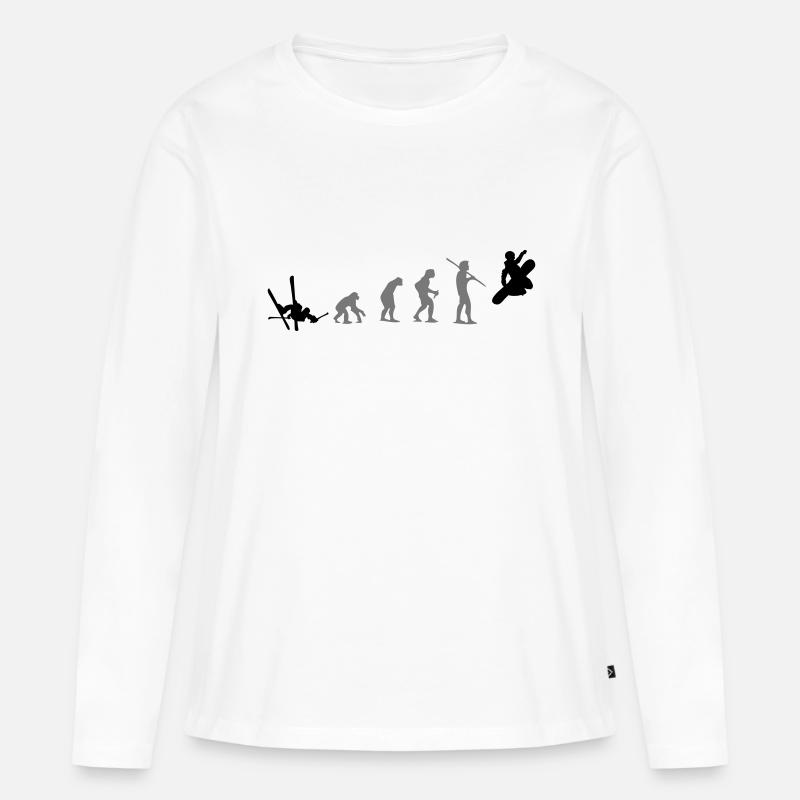 boarders evolution - Frauen Premium Bio Langarmshirt - Weiß