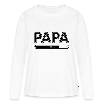enceinte papa grossesse - T-shirt manches longues Premium bio Femme - blanc - Devant - Julia (174cm)