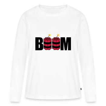 boom angezuendet tnt dynamit explodieren explosion - Frauen Premium Bio Langarmshirt - Weiß - Vorne - Julia (174cm)