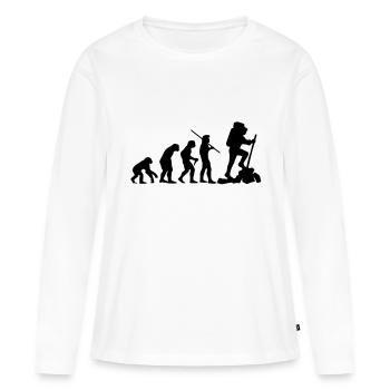 alpinistes Evolution / randonneurs - T-shirt manches longues Premium bio Femme - blanc - Devant - Julia (174cm)