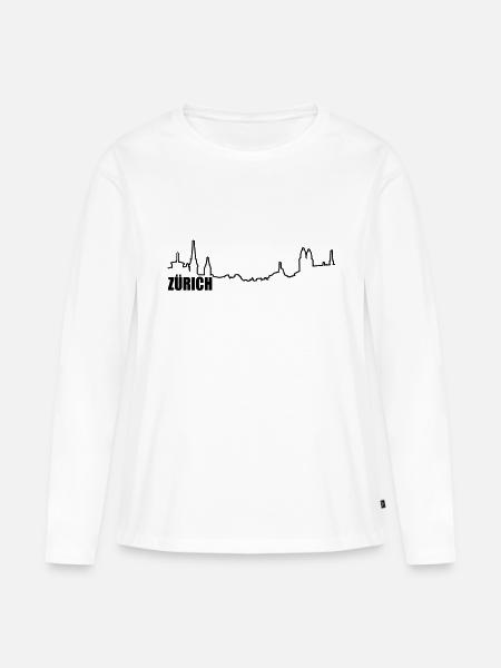 zürich - Frauen Premium Bio Langarmshirt - Weiß