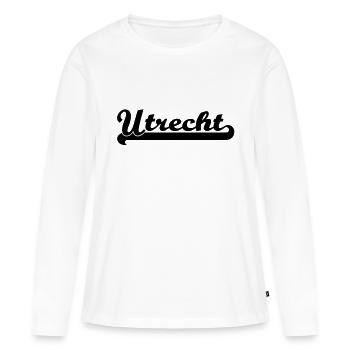 écrit Utrecht - T-shirt manches longues Premium bio Femme - blanc - Devant - Julia (174cm)